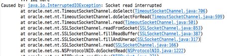 SQLException IO Error: 106, <b>Authentication</b> <b>lapse</b> when running 12. . Socket read interrupted authentication lapse 0 ms